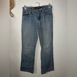 Women’s Cruel Girl Low-Rise Relaxed Straight Leg Denim Blue Jeans 7 Distressed